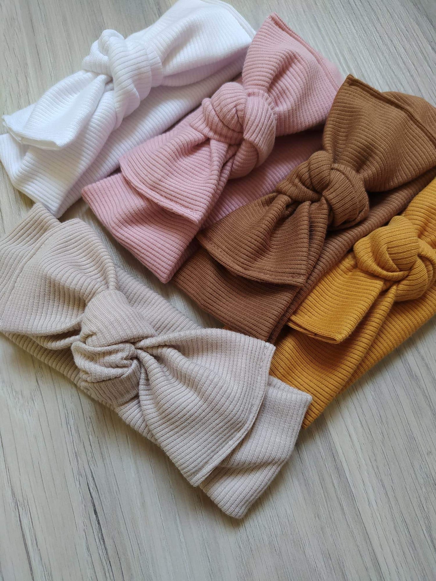Set 3 fascette Fiocco bimba in Cotone Organico