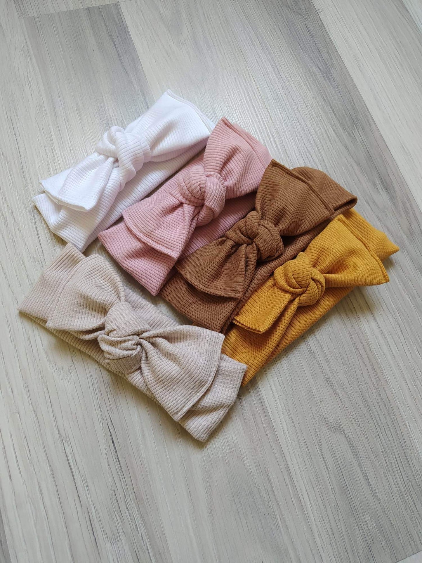 Set 3 fascette Fiocco bimba in Cotone Organico