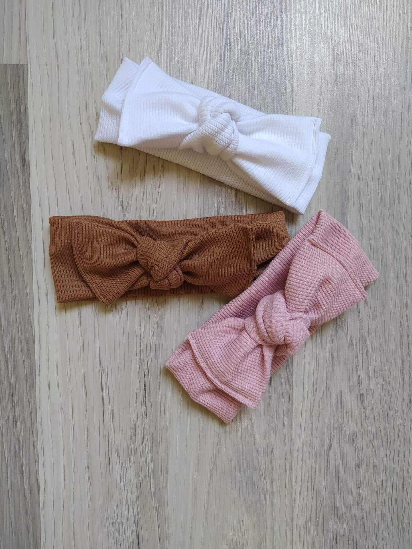 Set 3 fascette Fiocco bimba in Cotone Organico