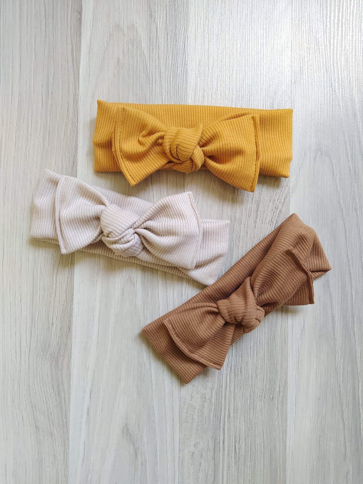 Set 3 fascette Fiocco bimba in Cotone Organico