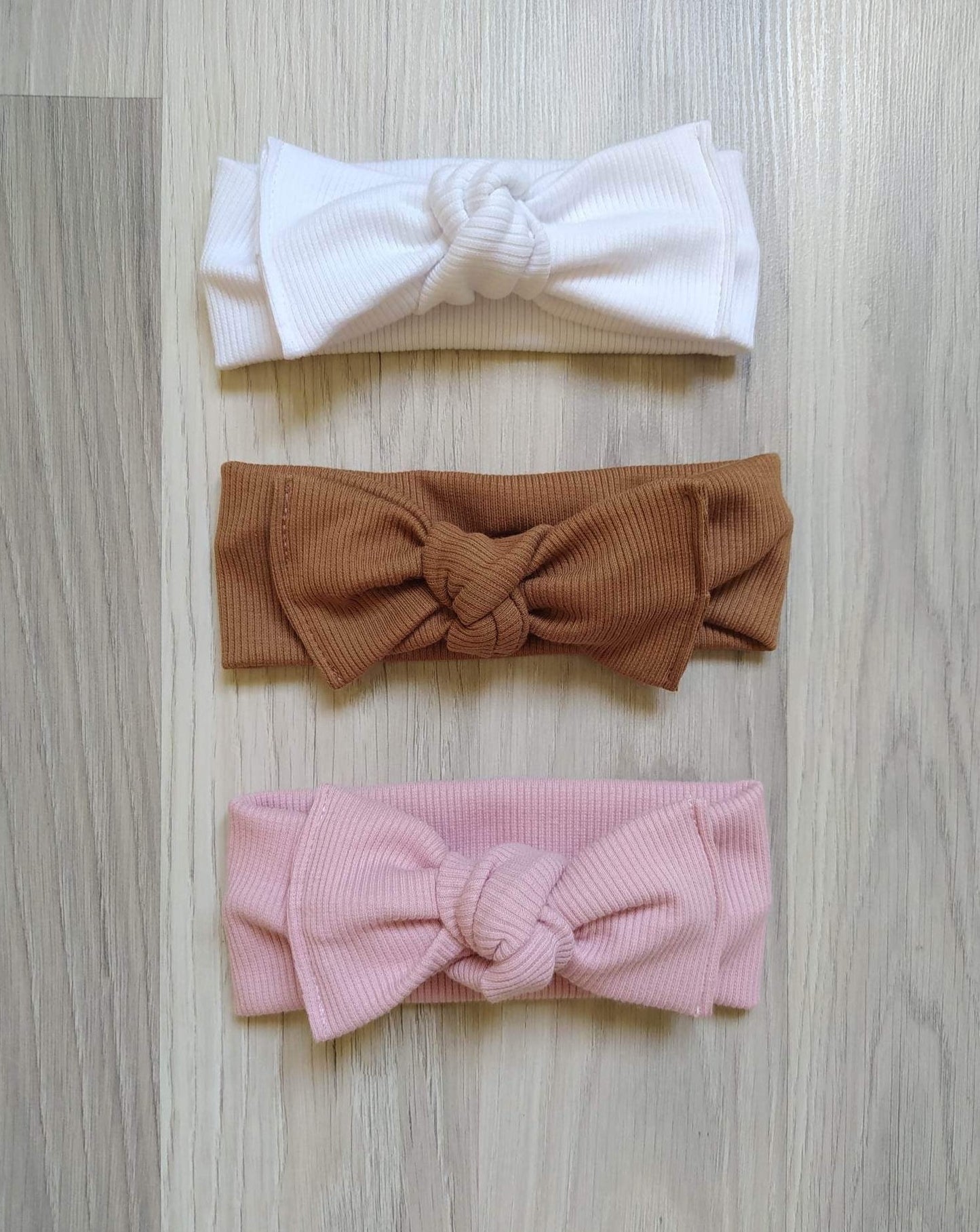 Set 3 fascette Fiocco bimba in Cotone Organico