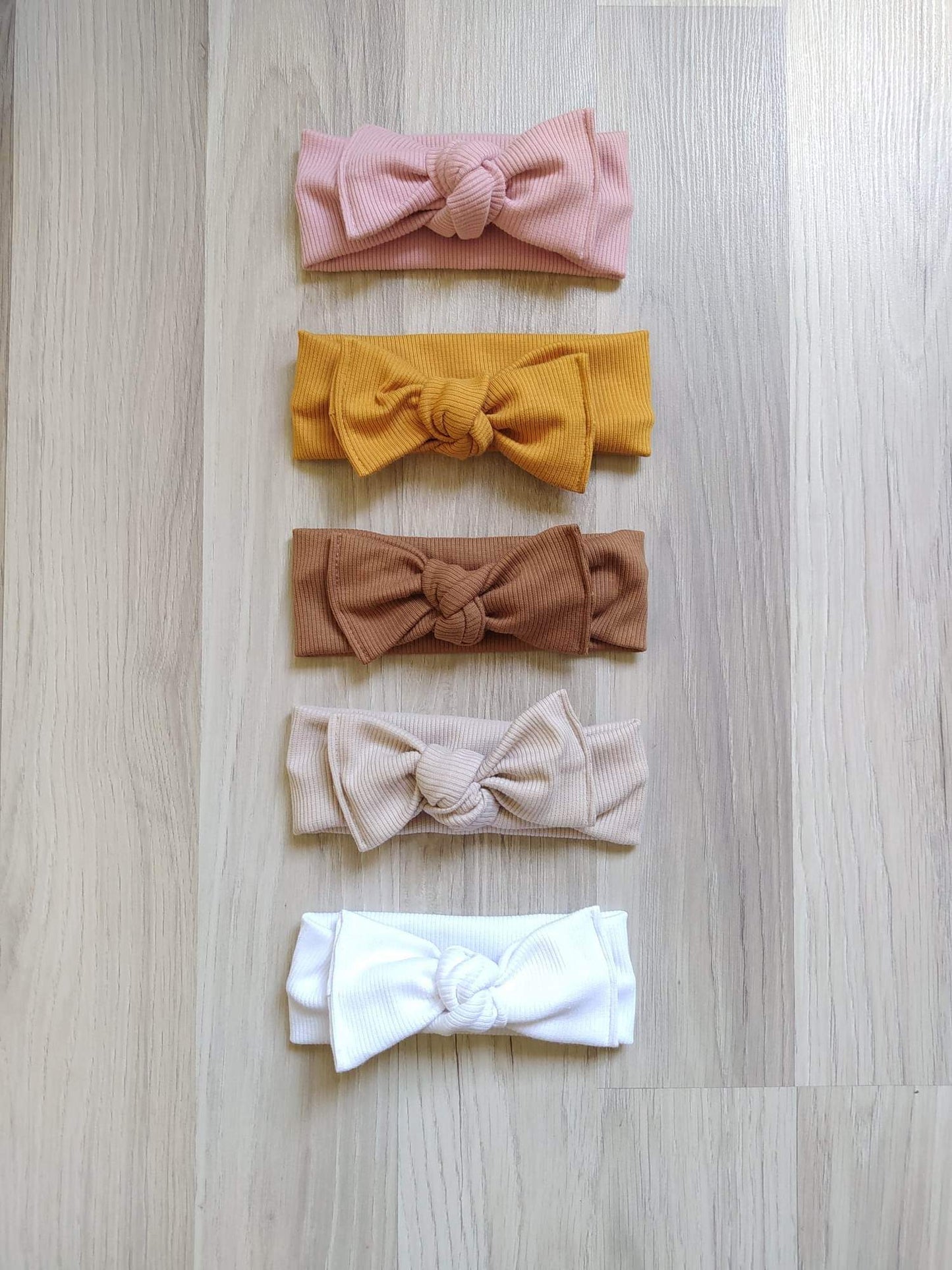 Set 3 fascette Fiocco bimba in Cotone Organico