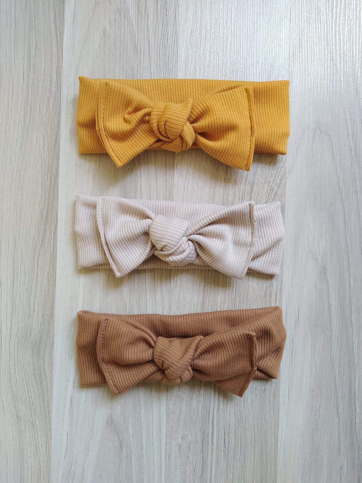 Set 3 fascette Fiocco bimba in Cotone Organico