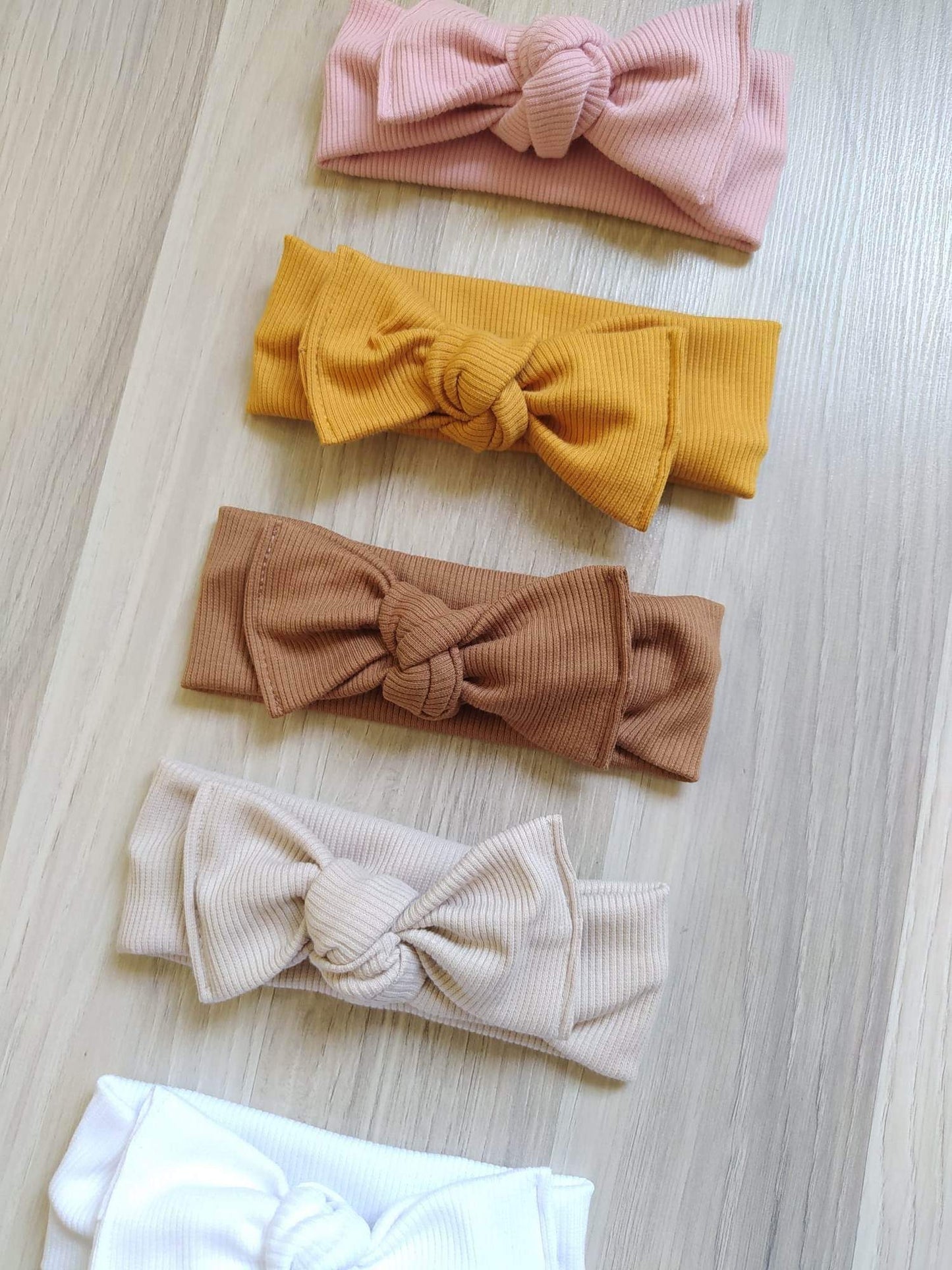 Set 3 fascette Fiocco bimba in Cotone Organico