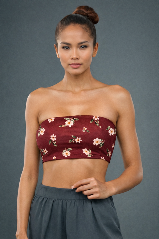 CINDY - Top a Fascia artigianale in cotone organico