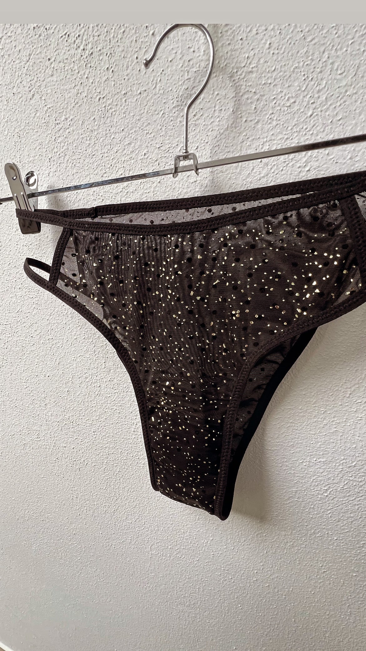 Slip artigianale in Tulle Lamé Gold