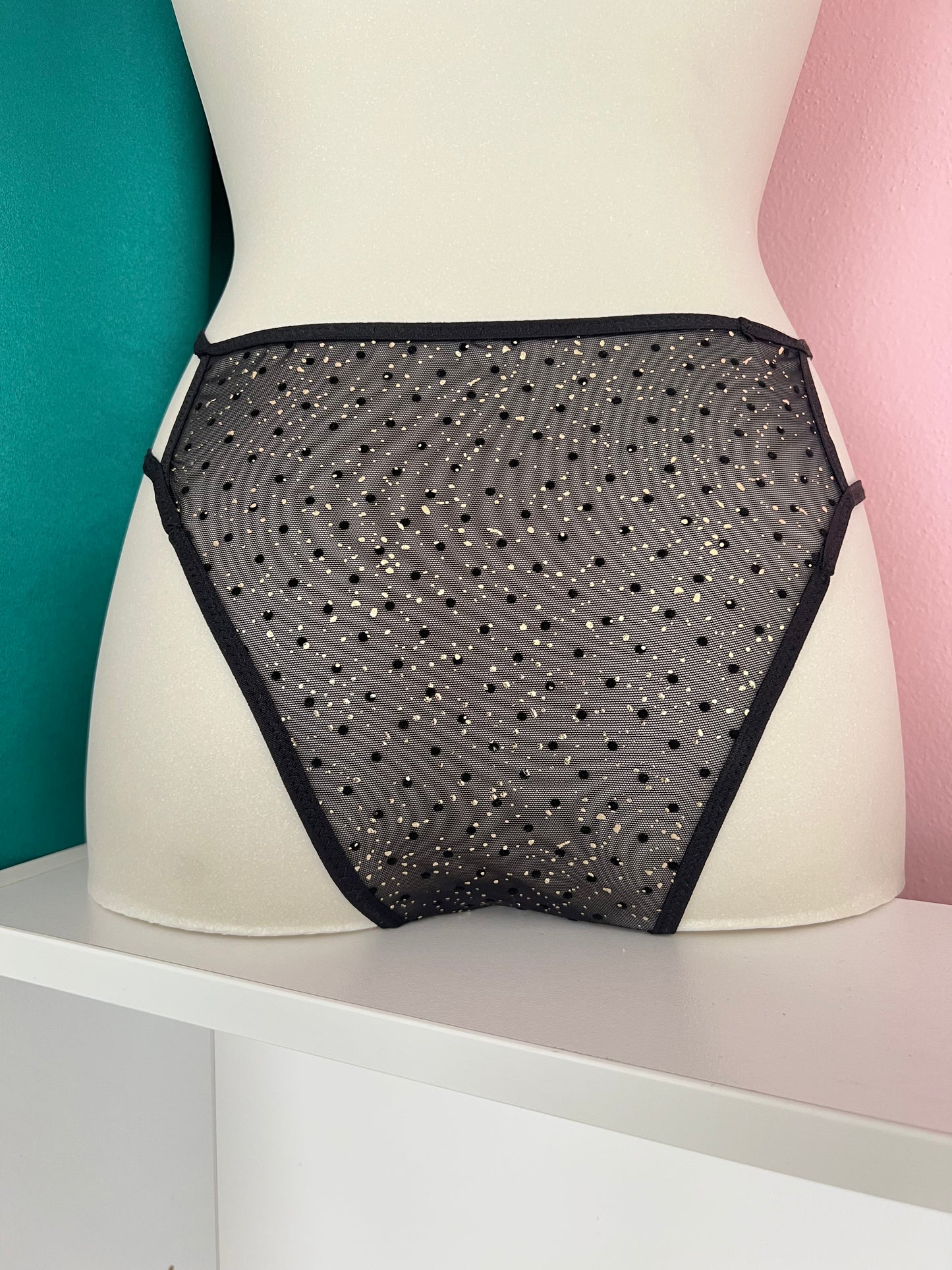 Slip artigianale in Tulle Lamé Gold